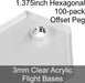 Flight Bases, Hexagonal, 1.375inch (Offset Peg), 3mm Clear (100) - LITKO Game Accessories