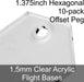Flight Bases, Hexagonal, 1.375inch (Offset Peg), 1.5mm Clear (10)-Flight Stands-LITKO Game Accessories