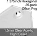 Flight Bases, Hexagonal, 1.375inch (Offset Peg), 1.5mm Clear (25)-Flight Stands-LITKO Game Accessories