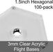 Flight Bases, Hexagonal, 1.5inch, 3mm Clear (100)-Flight Stands-LITKO Game Accessories