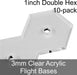 Flight Bases, Double Hex, 1inch, 3mm Clear (10)-Flight Stands-LITKO Game Accessories