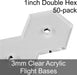 Flight Bases, Double Hex, 1inch, 3mm Clear (50) - LITKO Game Accessories