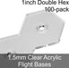 Flight Bases, Double Hex, 1inch, 1.5mm Clear (100)-Flight Stands-LITKO Game Accessories