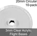 Flight Bases, Circular, 20mm, 3mm Clear (10)-Flight Stands-LITKO Game Accessories