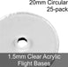 Flight Bases, Circular, 20mm, 1.5mm Clear (25)-Flight Stands-LITKO Game Accessories