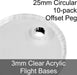 Flight Bases, Circular, 25mm (Offset Peg), 3mm Clear (10)-Flight Stands-LITKO Game Accessories