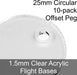Flight Bases, Circular, 25mm (Offset Peg), 1.5mm Clear (10) - LITKO Game Accessories