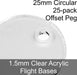 Flight Bases, Circular, 25mm (Offset Peg), 1.5mm Clear (25)-Flight Stands-LITKO Game Accessories