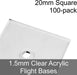 Flight Bases, Square, 20mm, 1.5mm Clear (100)-Flight Stands-LITKO Game Accessories