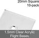 Flight Bases, Square, 20mm, 1.5mm Clear (10)-Flight Stands-LITKO Game Accessories