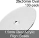 Flight Bases, Oval, 25x50mm, 1.5mm Clear (100)-Flight Stands-LITKO Game Accessories