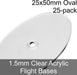 Flight Bases, Oval, 25x50mm, 1.5mm Clear (25)-Flight Stands-LITKO Game Accessories
