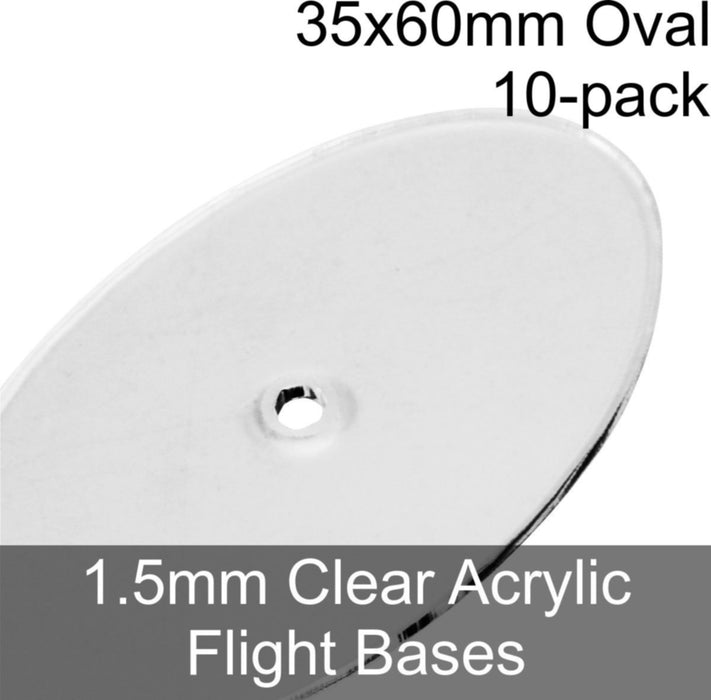 Flight Bases, Oval, 35x60mm, 1.5mm Clear (10)-Flight Stands-LITKO Game Accessories