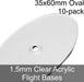 Flight Bases, Oval, 35x60mm, 1.5mm Clear (10)-Flight Stands-LITKO Game Accessories
