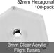 Flight Bases, Hexagonal, 32mm, 3mm Clear (100)-Flight Stands-LITKO Game Accessories