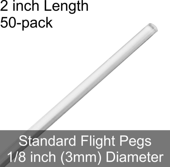 Standard Flight Pegs, 2.0 inch length (50) - LITKO Game Accessories