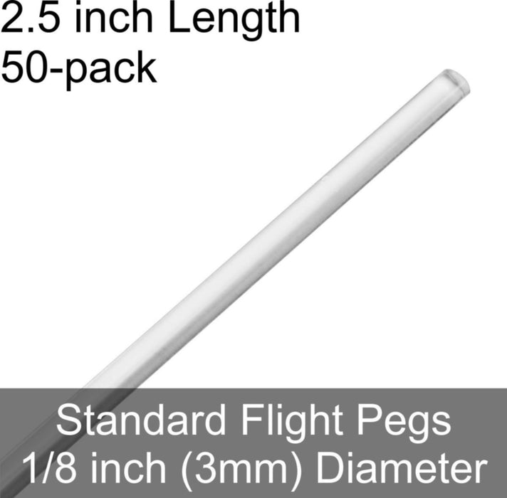 Standard Flight Pegs, 2.5 inch length (50) - LITKO Game Accessories