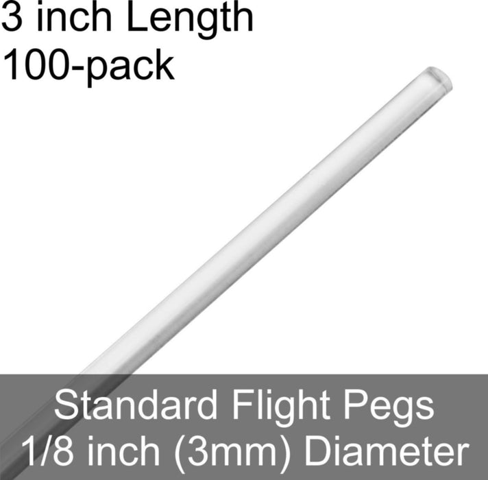 Standard Flight Pegs, 3.0 inch length (100)-Flight Pegs-LITKO Game Accessories