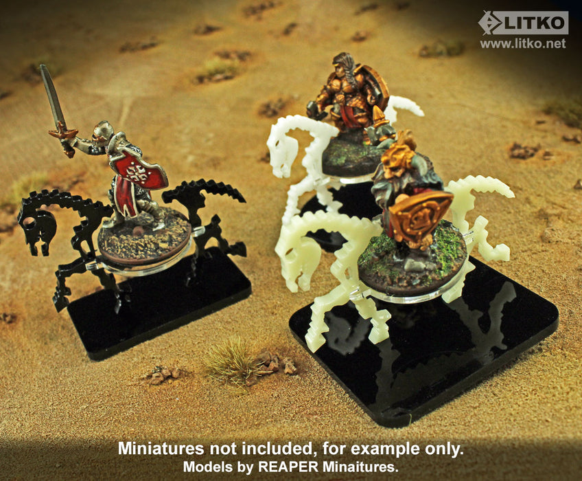 LITKO Skeletal Steed Character Mount with 40mm Circular Base, Black-Character Mount-LITKO Game Accessories