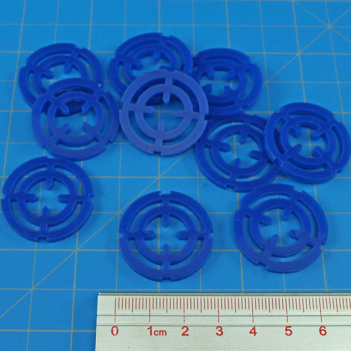 LITKO Targeting Reticle Tokens, Blue (10) - LITKO Game Accessories