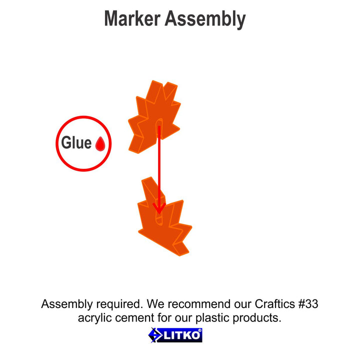 LITKO Blast Markers, Medium, Fluorescent Amber (5)-Tokens-LITKO Game Accessories