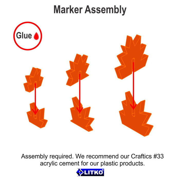 LITKO Blast Markers, Variety Set, Fluorescent Amber (5)-Tokens-LITKO Game Accessories