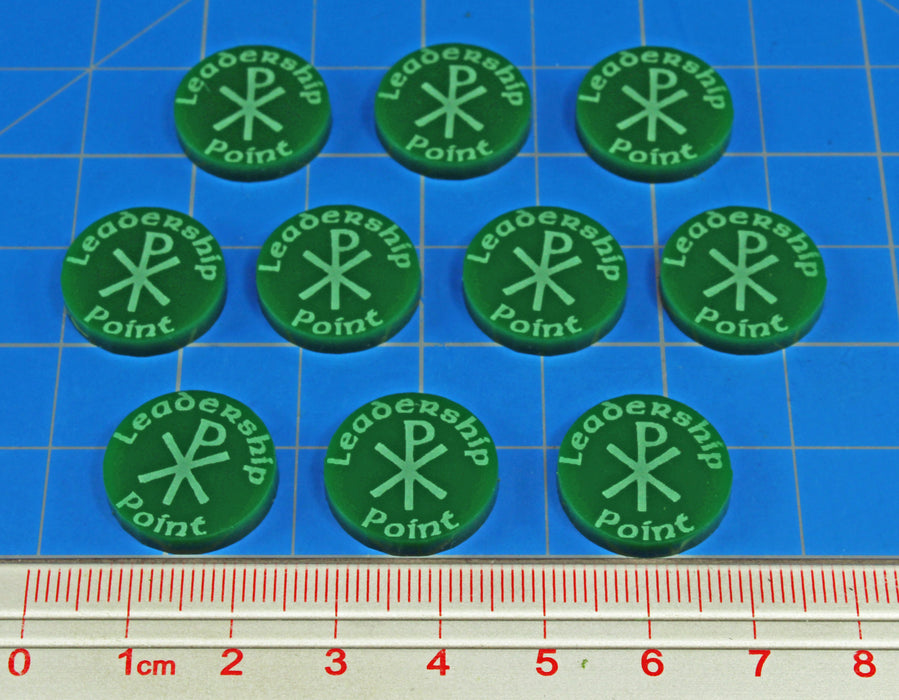 LITKO Leadership Point Tokens Compatible with Dux Bellorum, Green (10) - LITKO Game Accessories