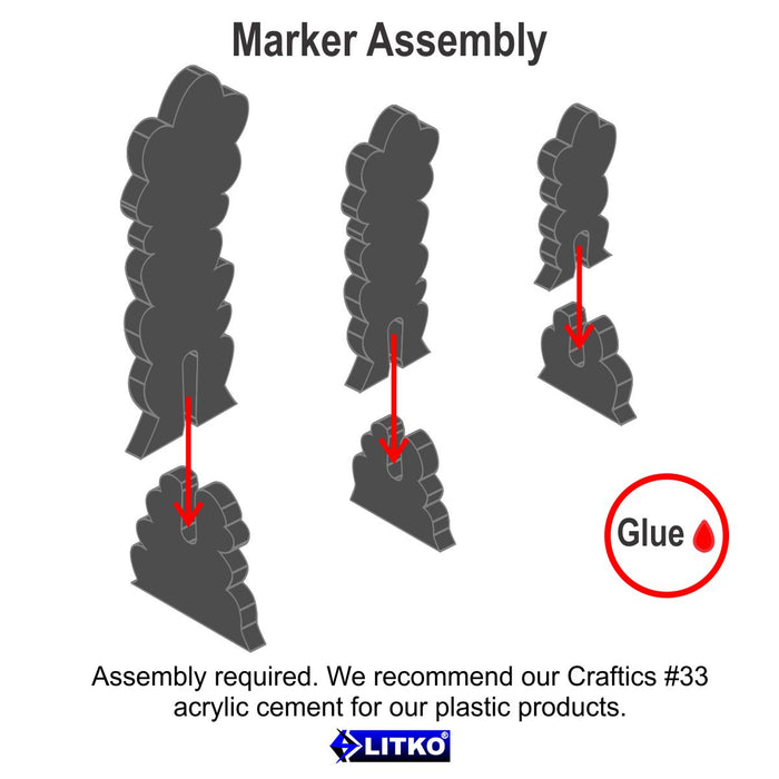 LITKO Smoke Column Markers, Variety Set, Translucent Grey (5)-Tokens-LITKO Game Accessories
