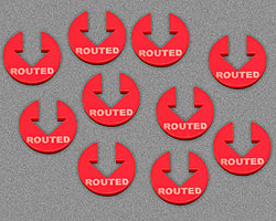 LITKO Routed Tokens, Red (10)-Tokens-LITKO Game Accessories