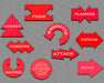 LITKO Command Token Set, Red (10)-Tokens-LITKO Game Accessories
