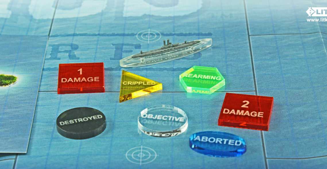 LITKO Upgrade Token Set Compatible with Axis & Allies: War at Sea (40)-Tokens-LITKO Game Accessories