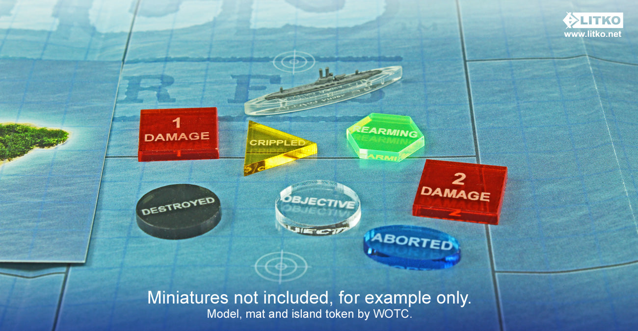 LITKO Upgrade Token Set Compatible with Axis & Allies: War at Sea, Multi-Color (40)-Tokens-LITKO Game Accessories