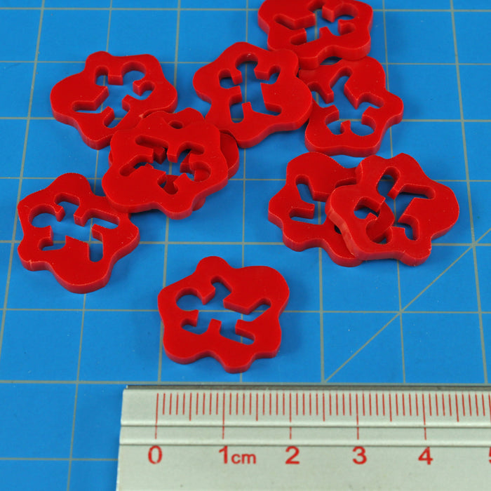 LITKO Obviously Dead Tokens, Red (10)-Tokens-LITKO Game Accessories