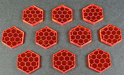 Space Shield Tokens, Fluorescent Amber (10)-Tokens-LITKO Game Accessories
