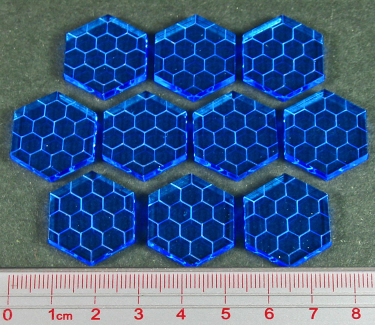 Space Shield Tokens, Fluorescent Blue (10)-Tokens-LITKO Game Accessories