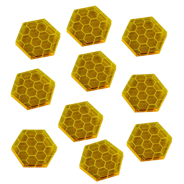 Space Shield Tokens, Transparent Yellow (10) - LITKO Game Accessories