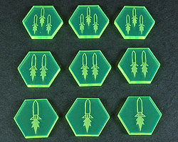 Space Missile Tokens, Fluorescent Green (9)-Tokens-LITKO Game Accessories