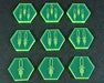 Space Missile Tokens, Fluorescent Green (9)-Tokens-LITKO Game Accessories