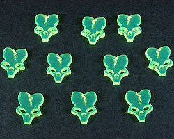 Alien Skull Tokens, Fluorescent Green (10)-Tokens-LITKO Game Accessories