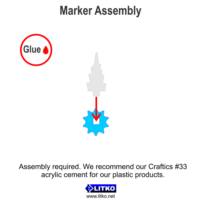 LITKO Splash Markers, Mini, Translucent White & Fluorescent Blue  (10) - LITKO Game Accessories