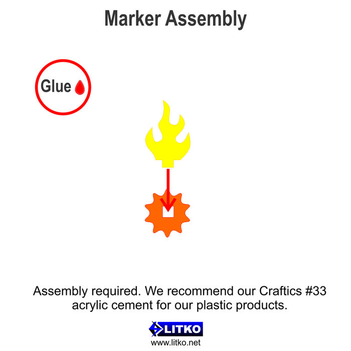 LITKO Flame Markers, Mini, Fluorescent Amber & Transparent Yellow (10) - LITKO Game Accessories