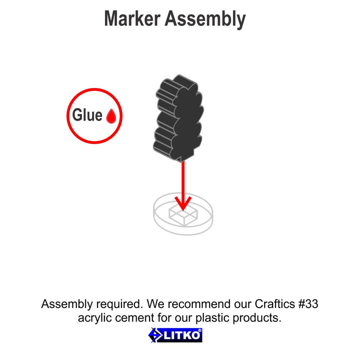 LITKO Smoke Column Markers, Micro, Translucent Grey (10)-Tokens-LITKO Game Accessories