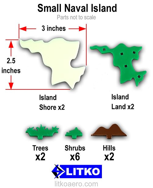 LITKO Small Naval Islands (2)-Tokens-LITKO Game Accessories