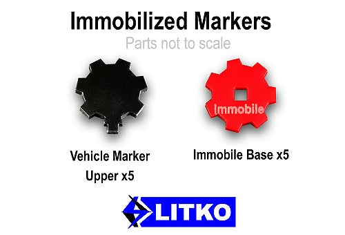 LITKO Immobilized Markers, Black & Red (5)-Tokens-LITKO Game Accessories