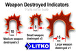 LITKO Weapon Destroyed Indicators, Fluorescent Amber (9)-Tokens-LITKO Game Accessories