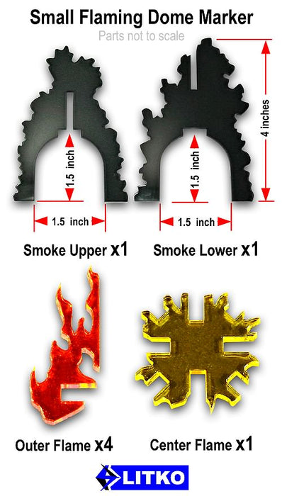 LITKO Flaming Dome Marker-Tokens-LITKO Game Accessories