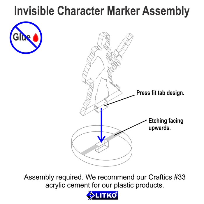 Invisible Character Marker Set, Clear (10) - LITKO Game Accessories