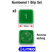 LITKO Numbered 1 Blip Set, Green (5)-Tokens-LITKO Game Accessories