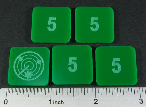 LITKO Numbered 5 Blip Set, Green (5)-Tokens-LITKO Game Accessories