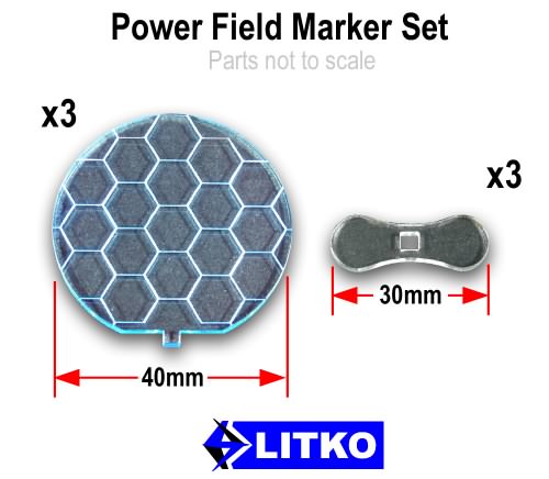 LITKO Power Field Markers, Transparent Light Blue (3) - LITKO Game Accessories